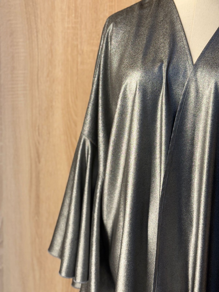 Metallic Silver Abaya