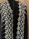 Elegance Abaya with White Flower Embroidery