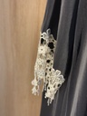Elegance Abaya with White Flower Embroidery