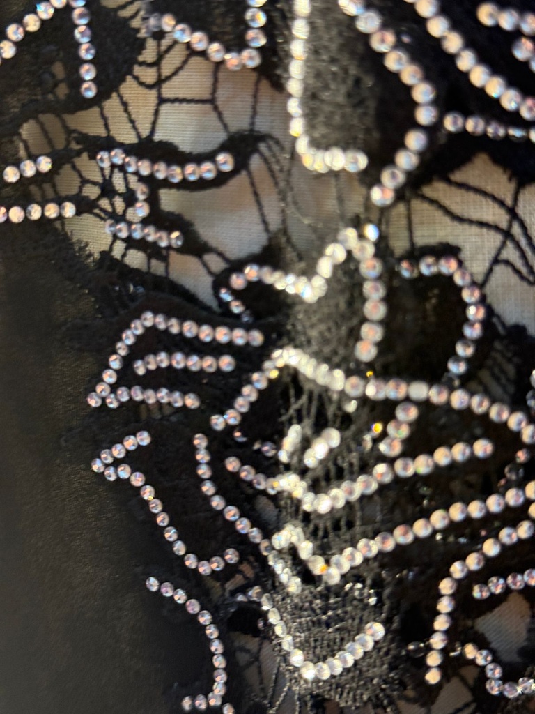 Charming Open Abaya with Sparkly Silver Beads