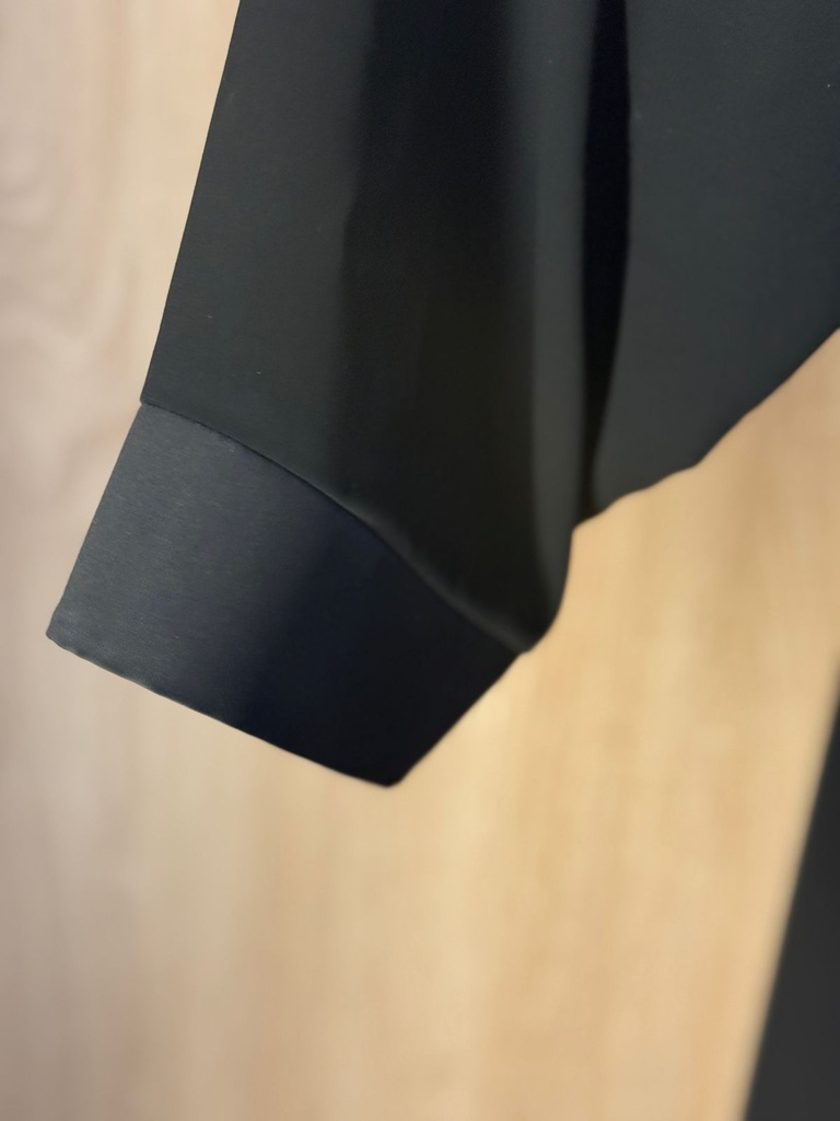 Black Two-Texture Yoke Abaya