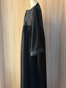 Black Two-Texture Yoke Abaya
