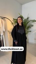 Black Two-Texture Yoke Abaya