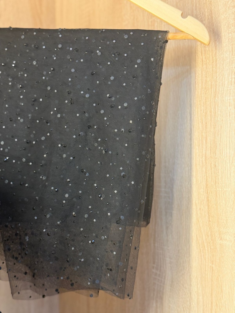  Lace Abaya with  Black Beads and Shella 