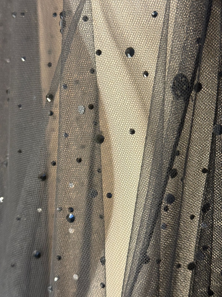  Lace Abaya with  Black Beads and Shella 