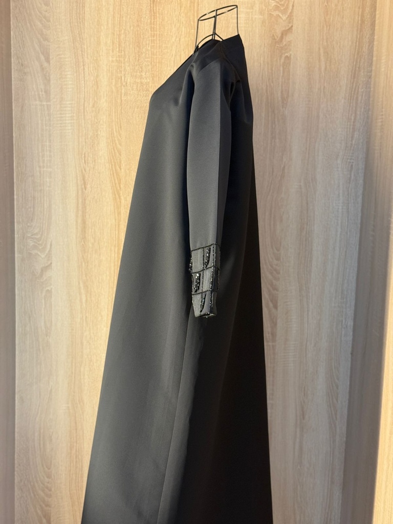 Beaded Sleeve Elegance Abaya