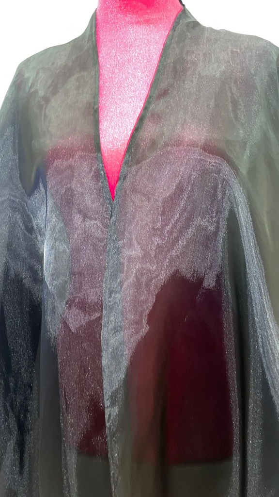  Chiffon Plain Black Abaya 