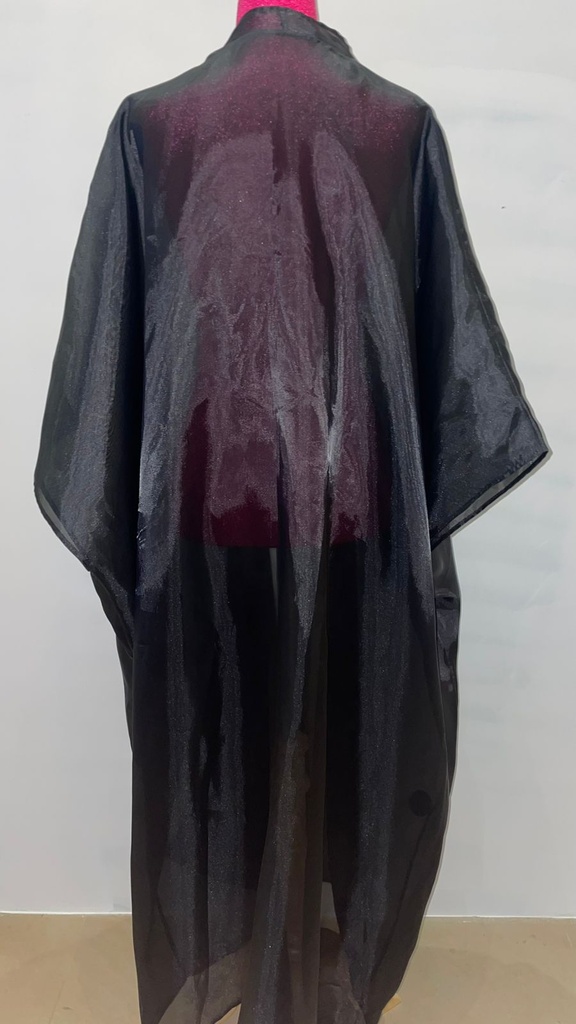  Chiffon Plain Black Abaya 