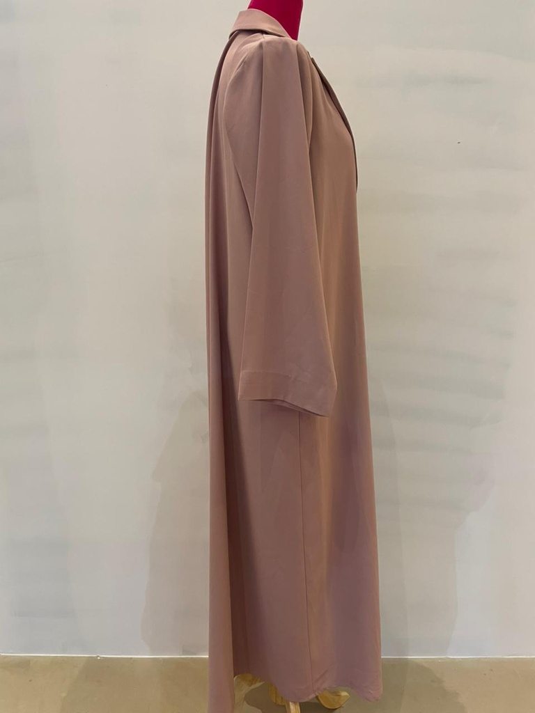 Pink Abaya With Collar