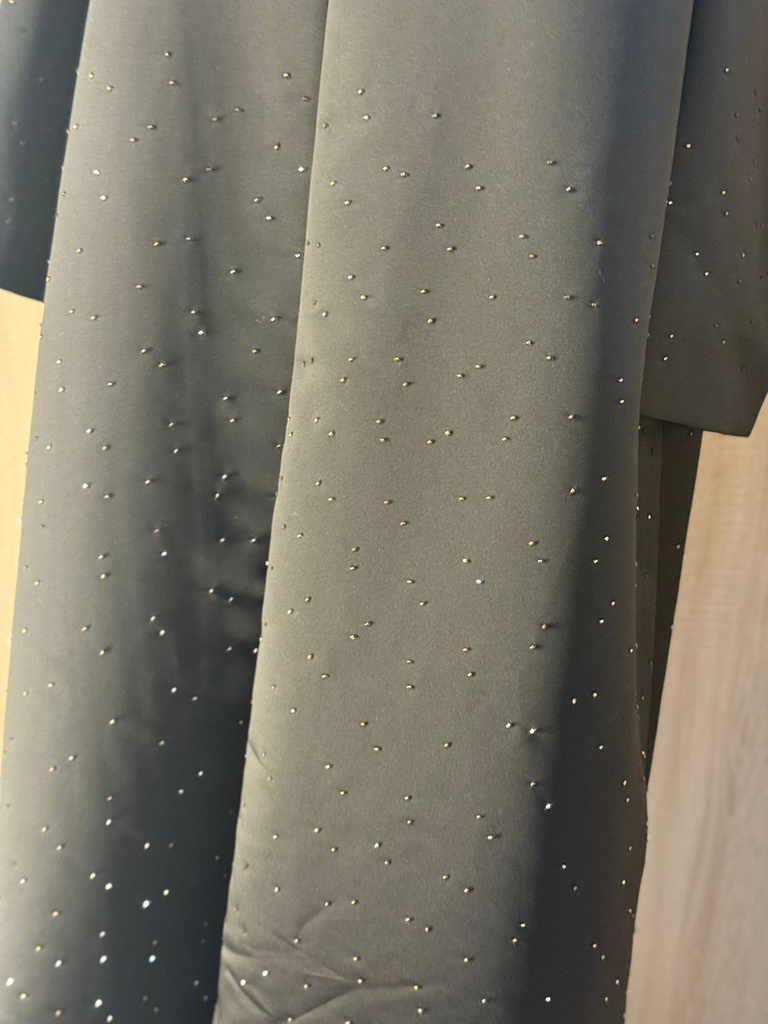 Charming Black Abaya Adorned with Beautiful Beads  