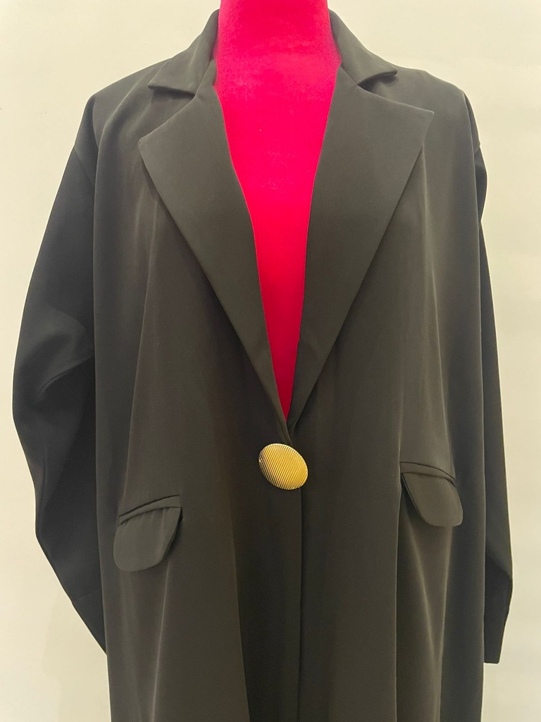 Black Collar Abaya With Both Side Pocket