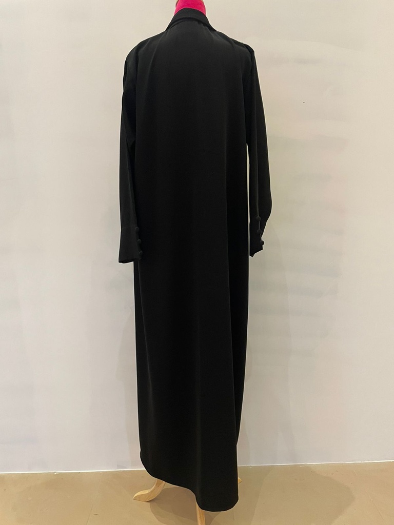 Black Collar Abaya With Both Side Pocket
