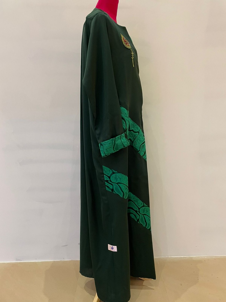 Stylish Green Beaded Abaya Crafted by Hand