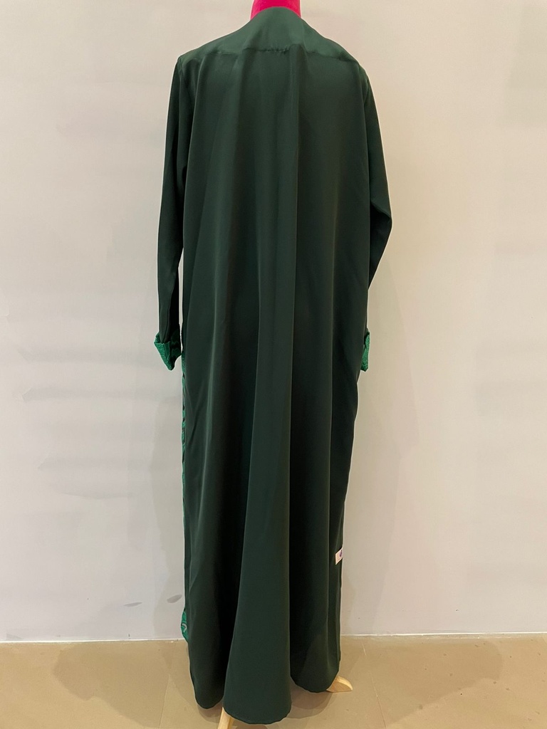 Stylish Green Beaded Abaya Crafted by Hand