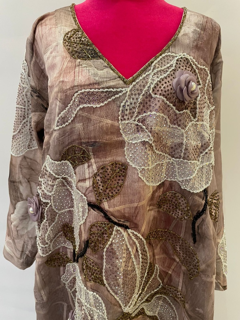 Beautifully Floral Handmade Beaded Dress