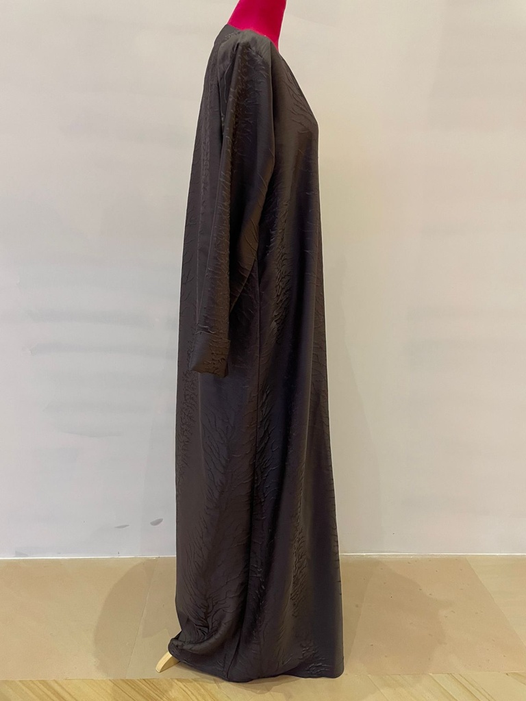 Elegant Grey Jacquard Abaya