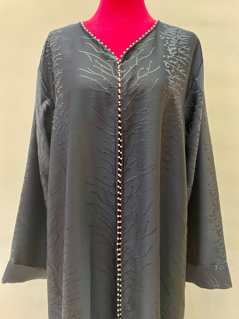 Pearl Button Detail Abaya 