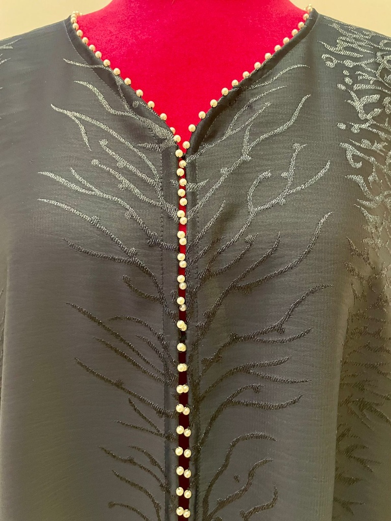 Pearl Button Detail Abaya 