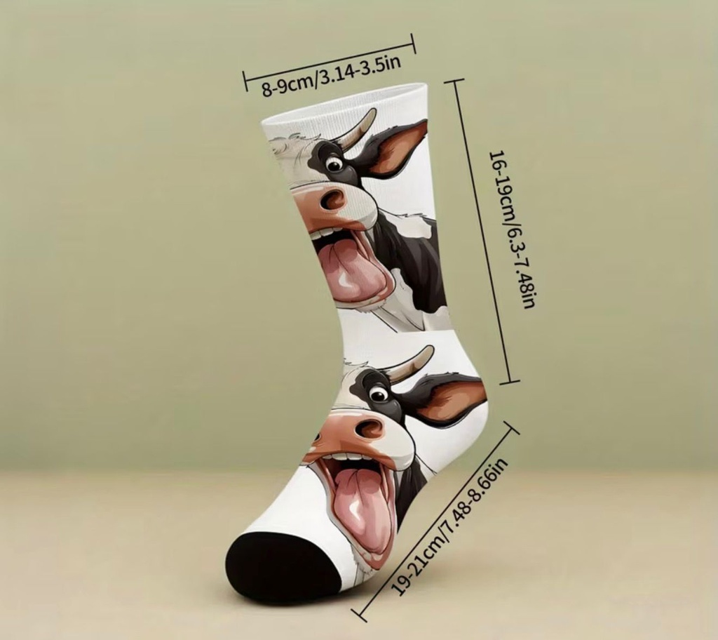 Quirky Cow-Themed 3D Printed Sock Designs