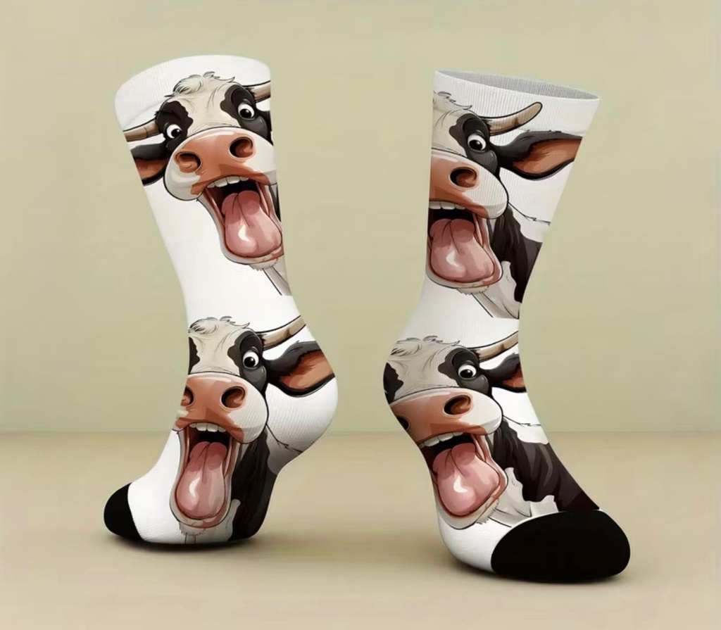 Quirky Cow-Themed 3D Printed Sock Designs