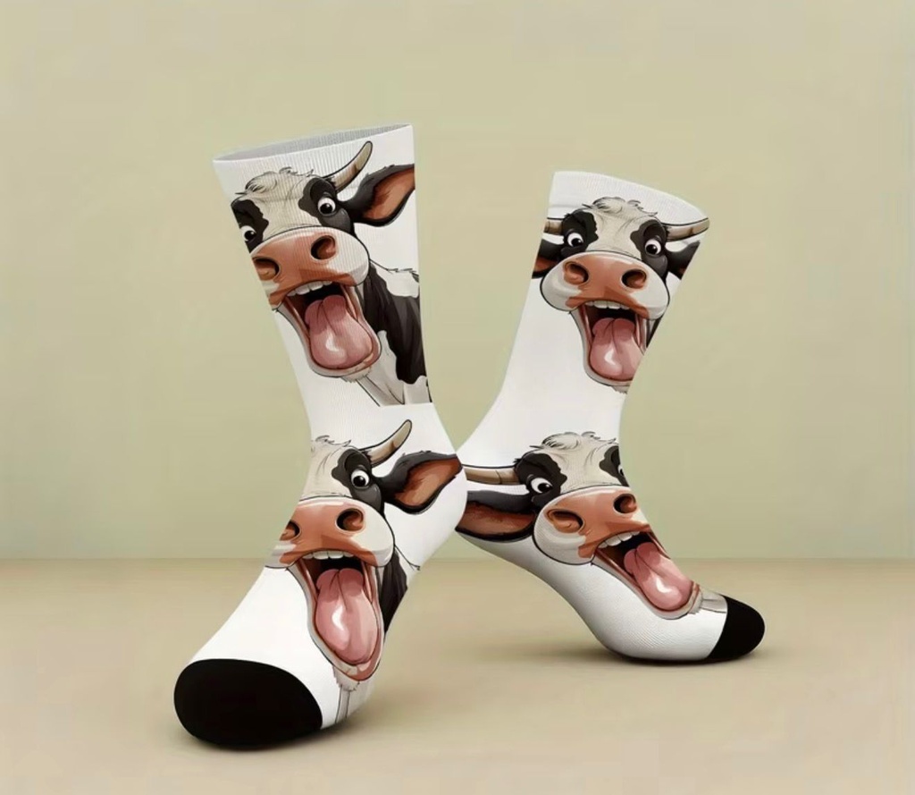 Quirky Cow-Themed 3D Printed Sock Designs