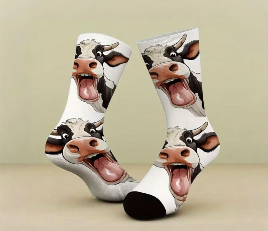 Quirky Cow-Themed 3D Printed Sock Designs