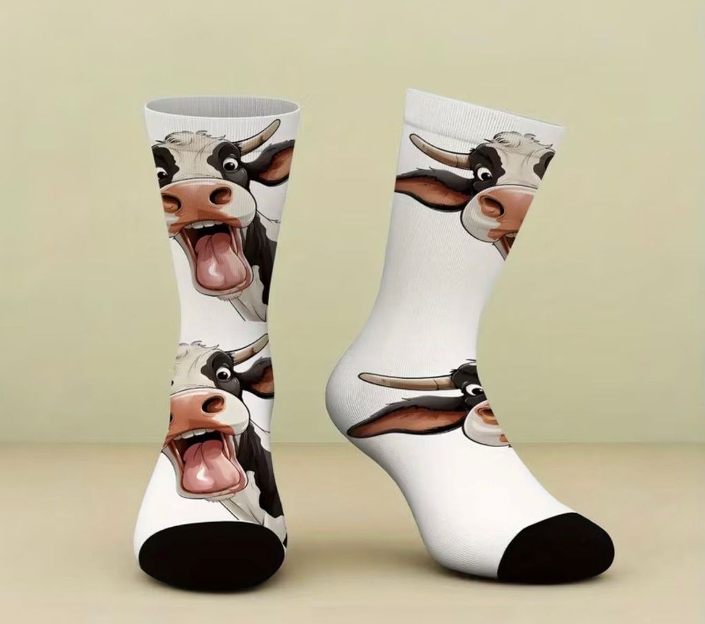 Quirky Cow-Themed 3D Printed Sock Designs