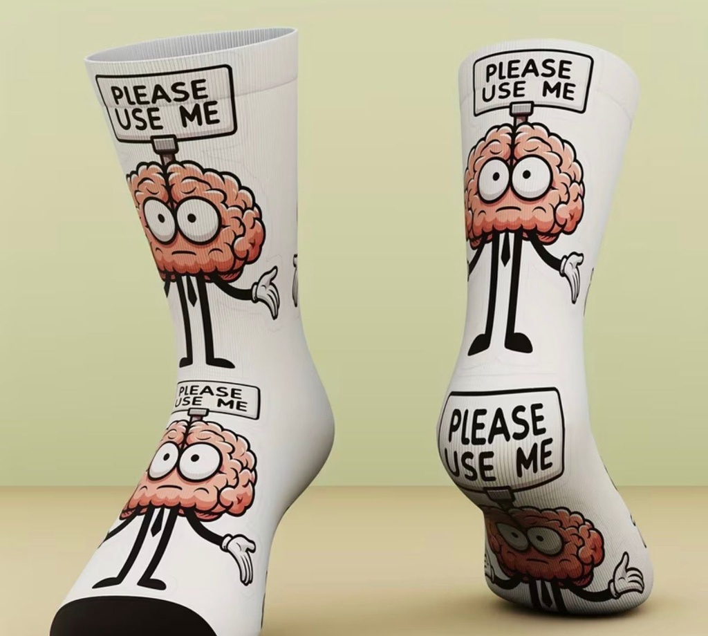 Unisex Outdoor Socks With Brain Print