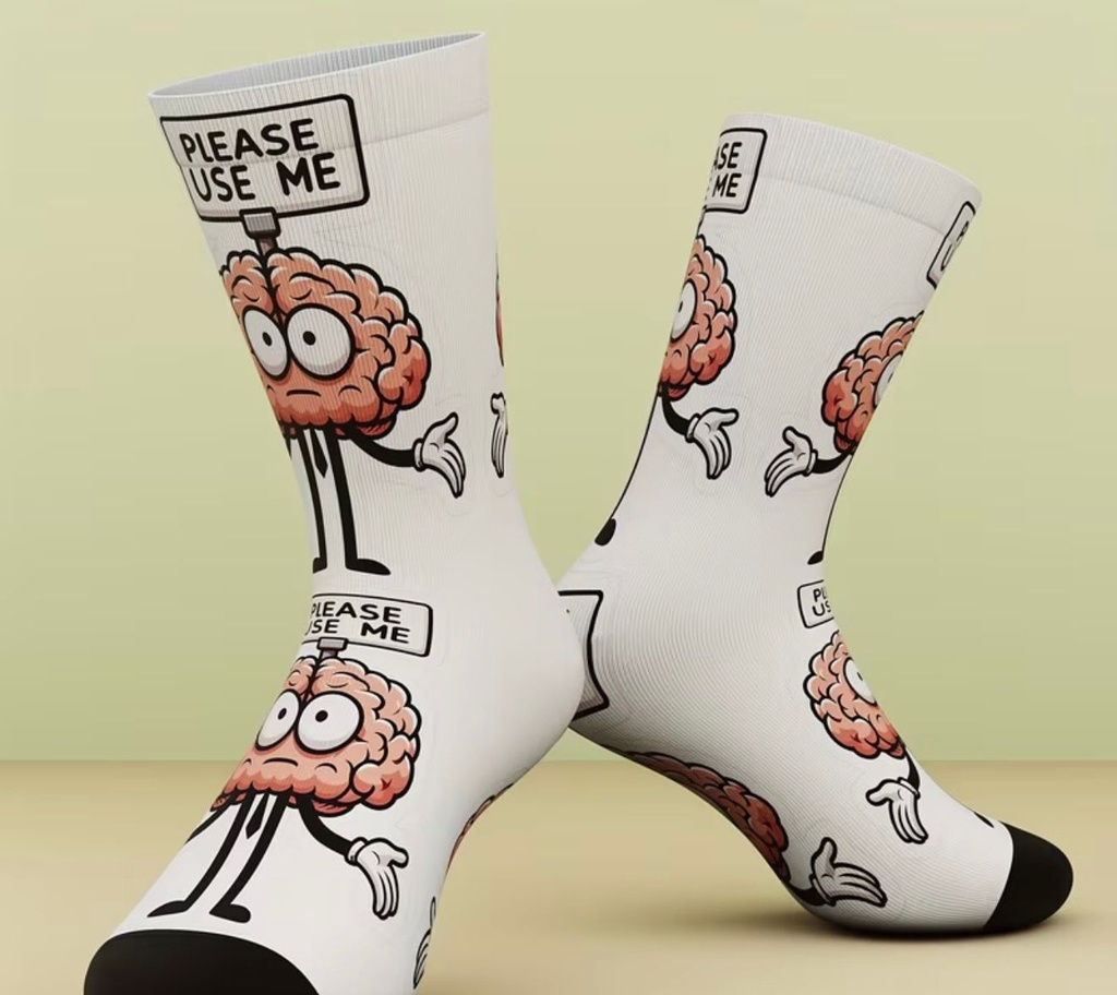 Unisex Outdoor Socks With Brain Print