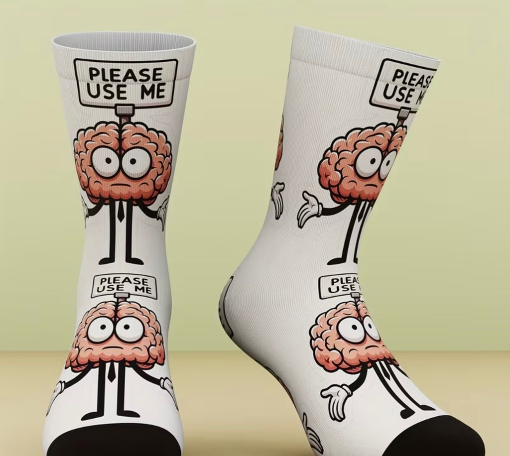 Unisex Outdoor Socks With Brain Print