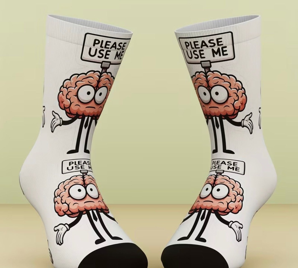 Unisex Outdoor Socks With Brain Print