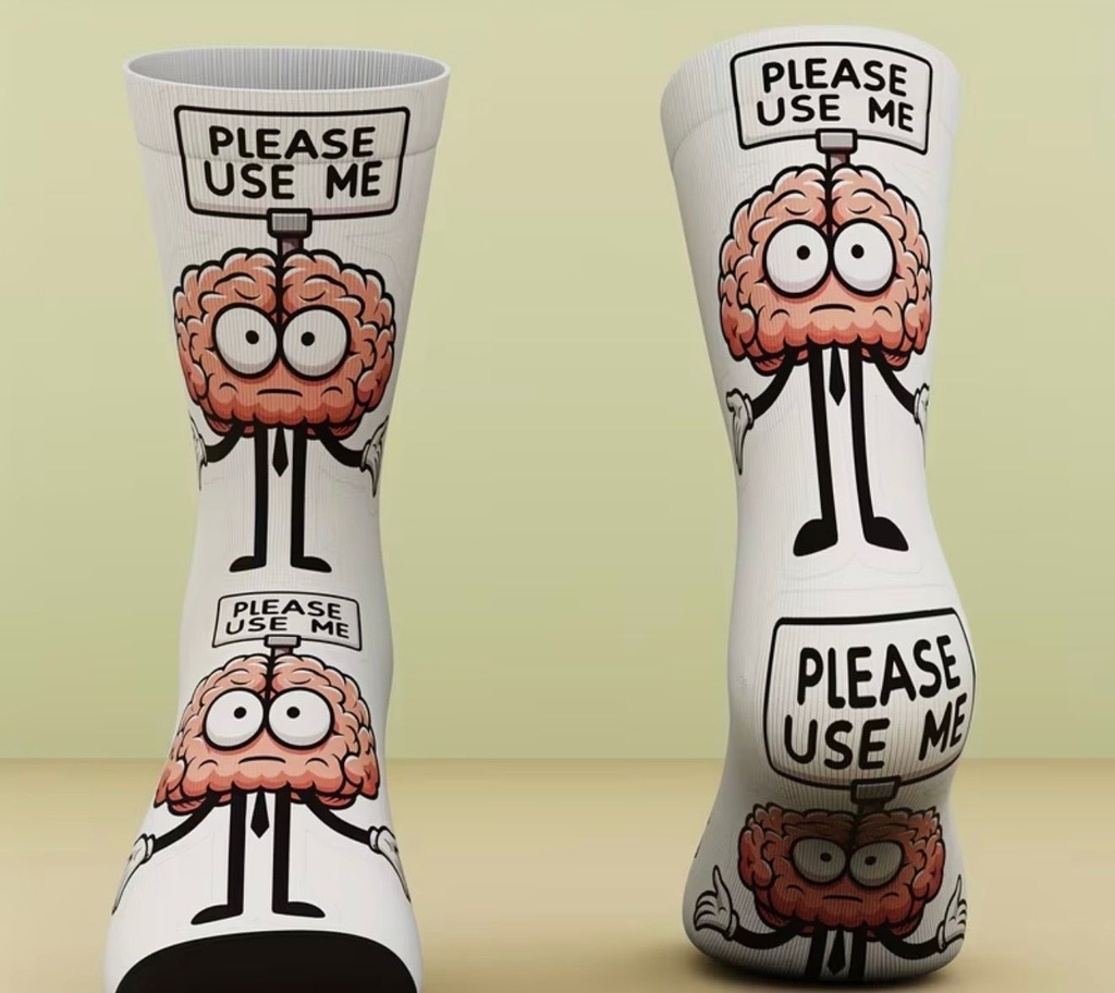 Unisex Outdoor Socks With Brain Print