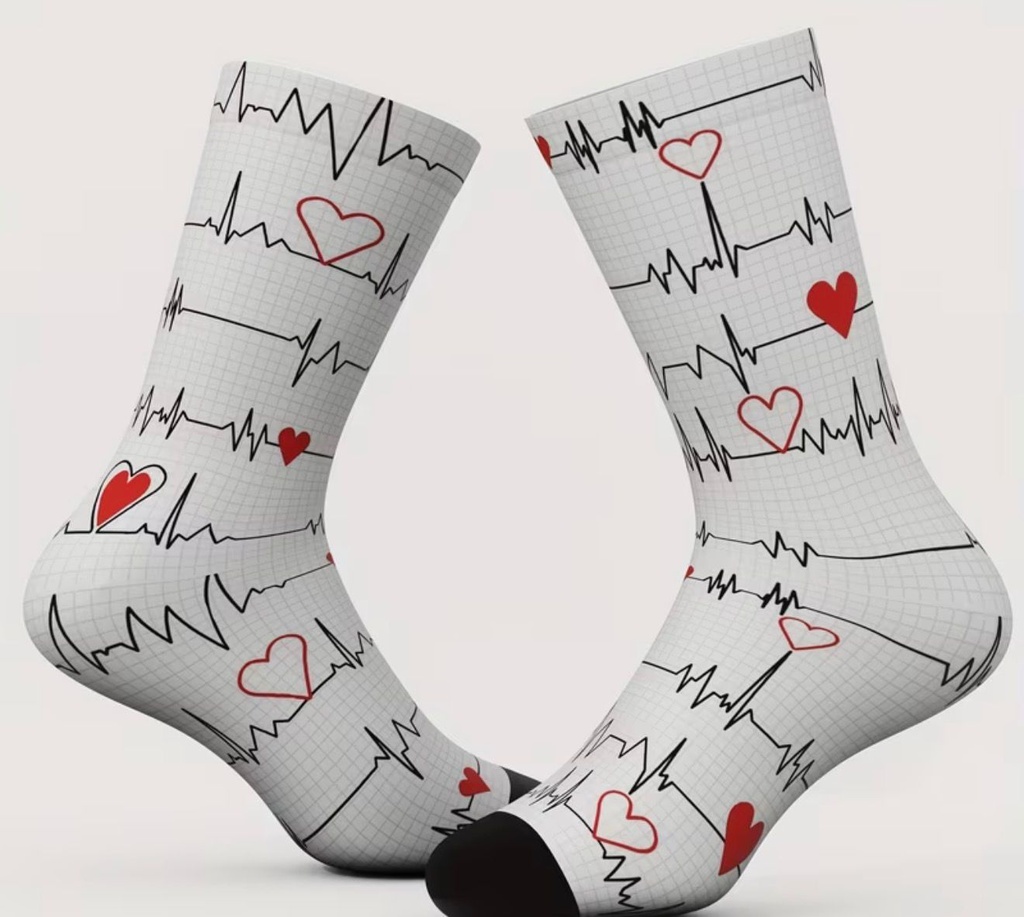 Heartbeat Print Socks