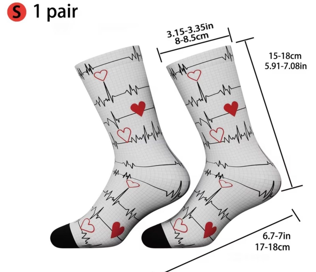 Heartbeat Print Socks