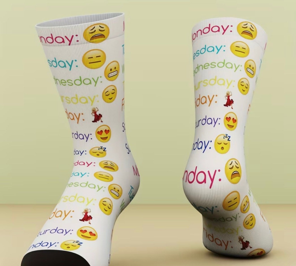 Unisex Weekly Face Print Socks