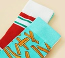 Novelty Socks - Realistic Tomato and French Fries Design