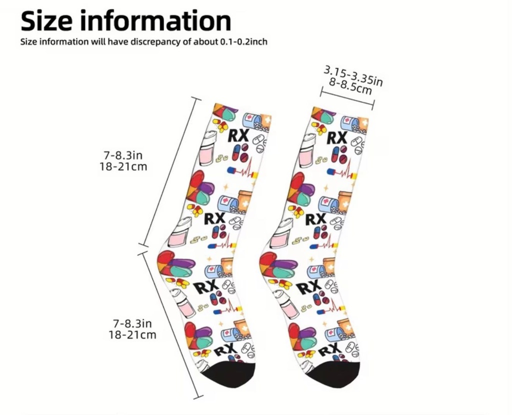 Men’s RX Pill Print Sports Socks