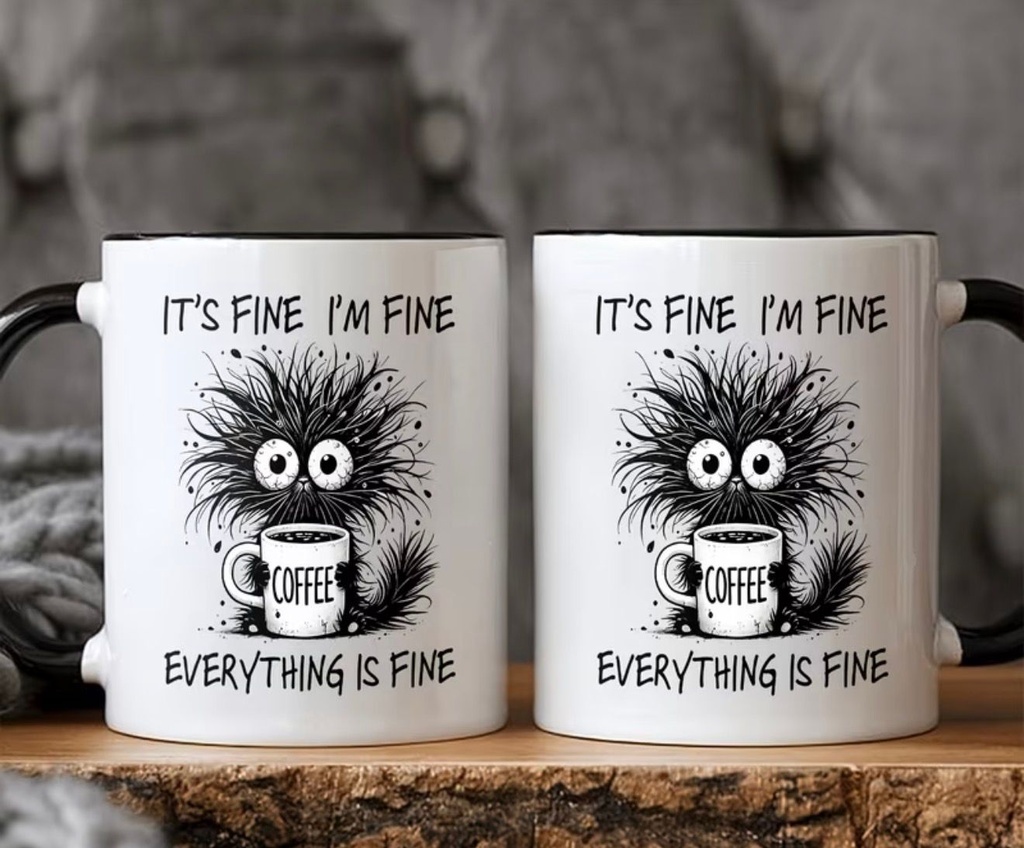 Positive Vibes Mug - Elegant Cartoon Design