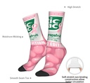 Pink Ribbon Print Crew Socks – Unisex