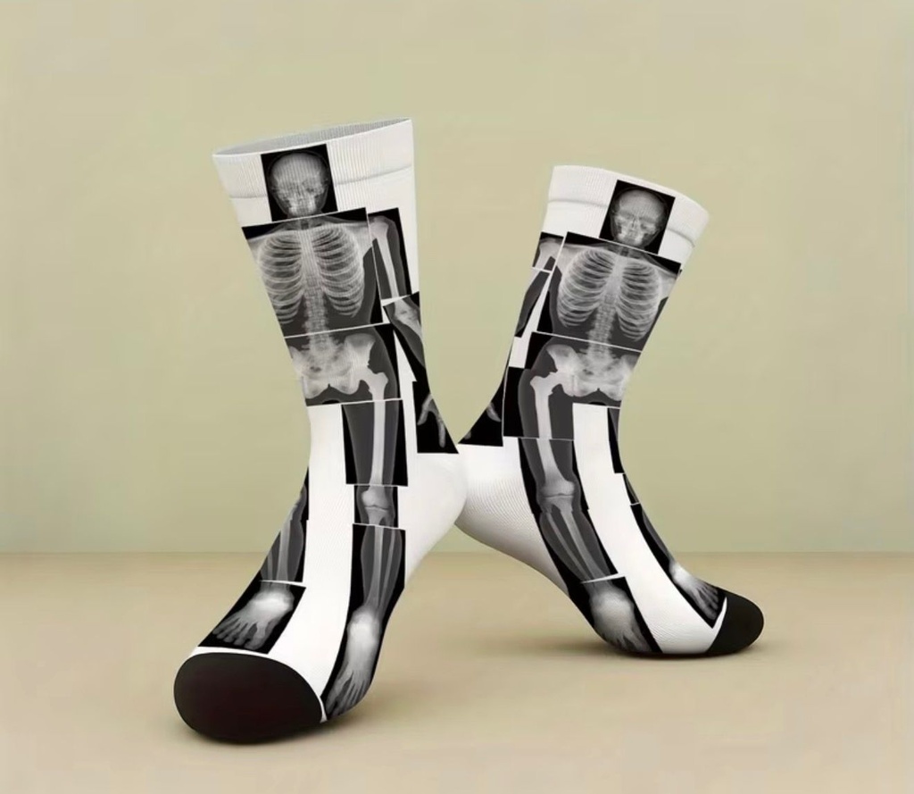 Skeleton Print Socks