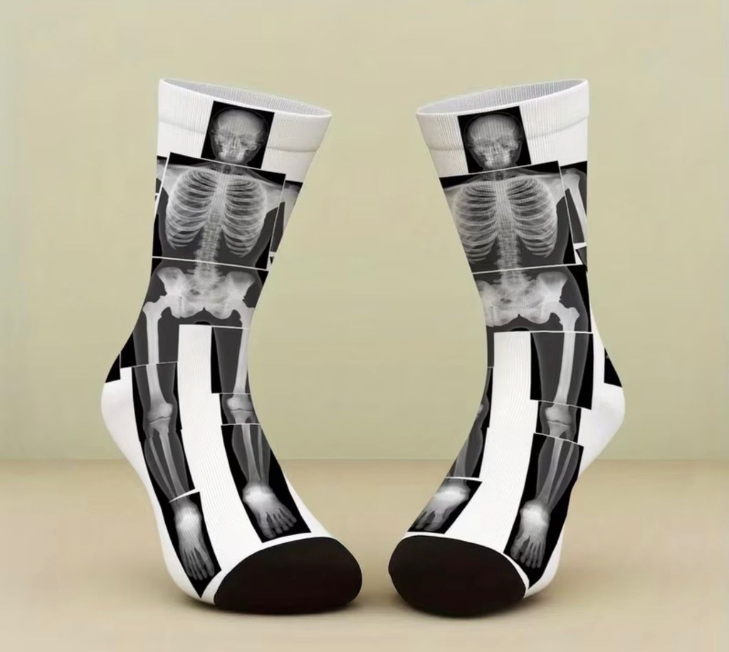 Skeleton Print Socks