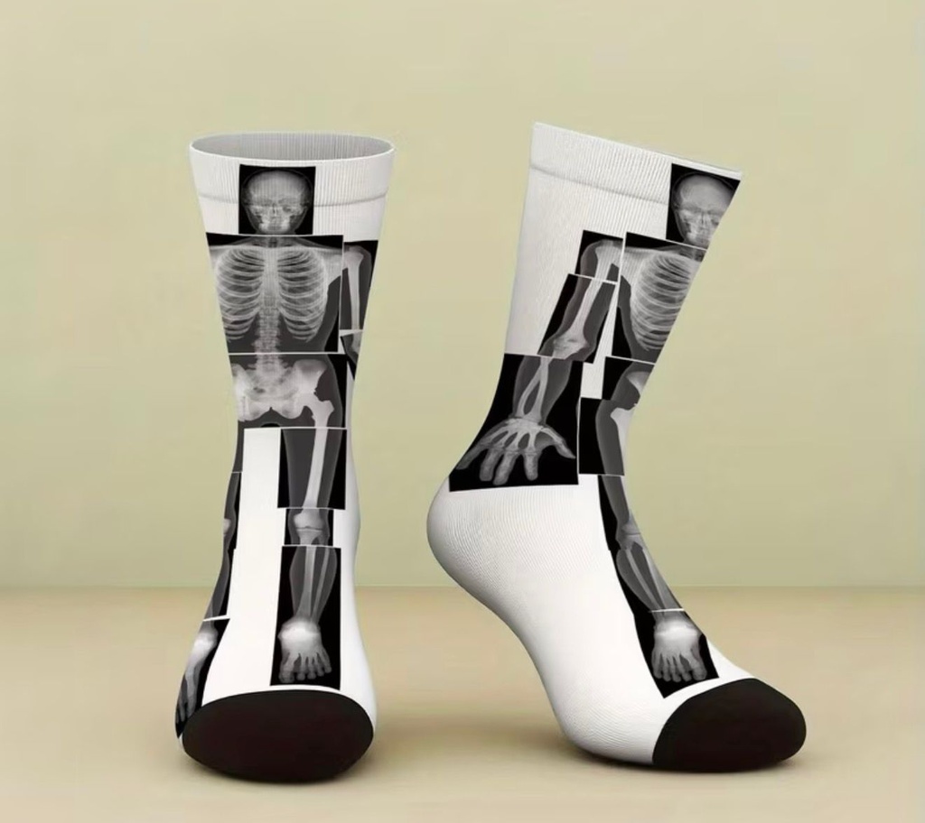 Skeleton Print Socks