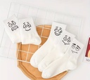 Women’s White Funny Print  Socks