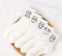 Women’s White Funny Print  Socks