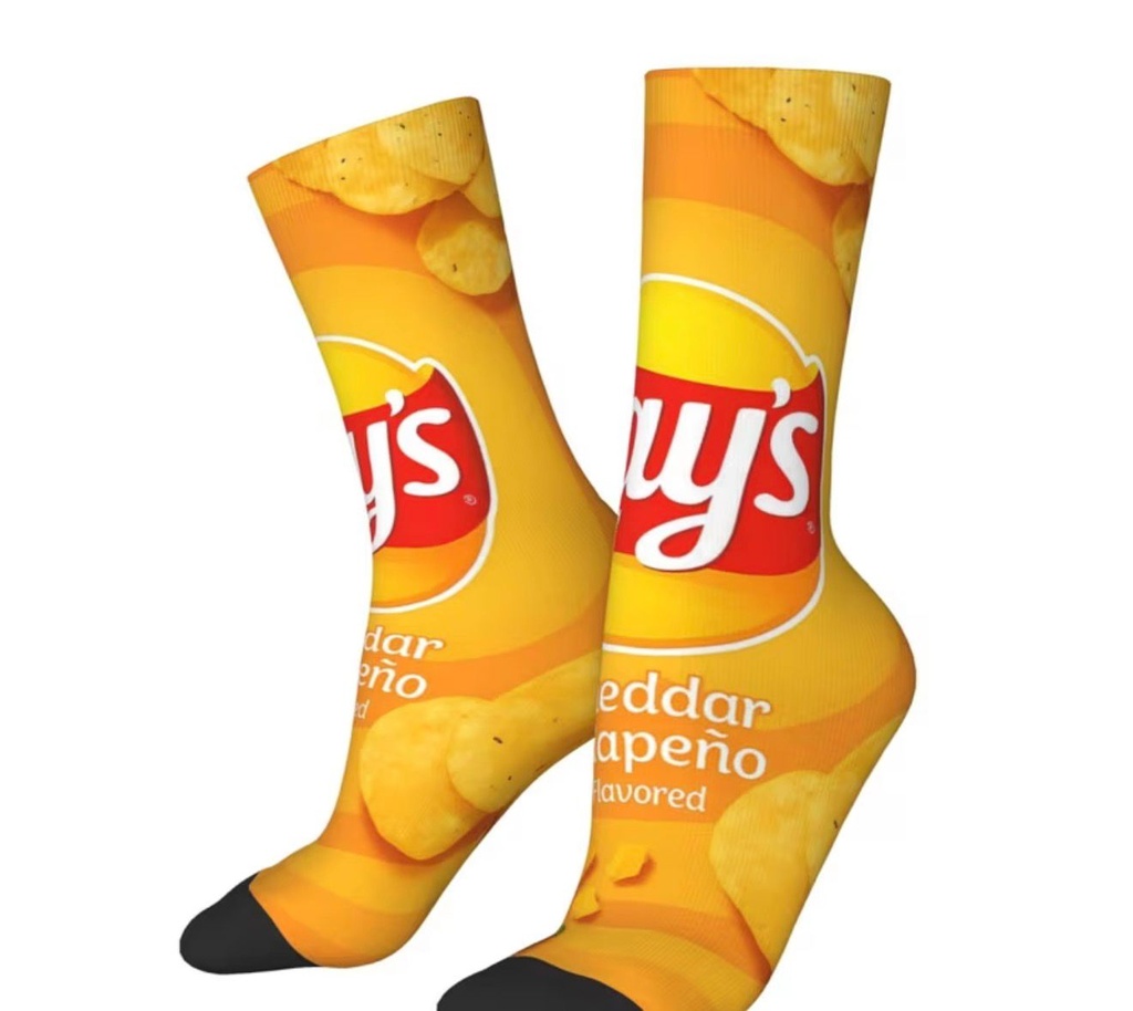 Elegant Socks Showcasing Lays Chips Artwork 