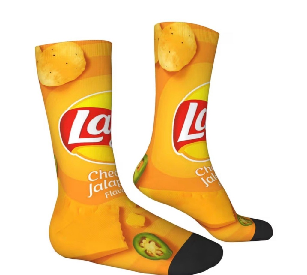 Elegant Socks Showcasing Lays Chips Artwork 