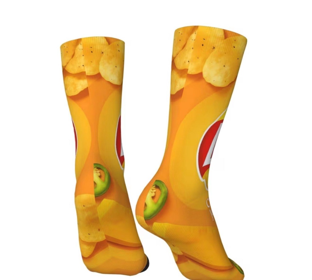 Elegant Socks Showcasing Lays Chips Artwork 