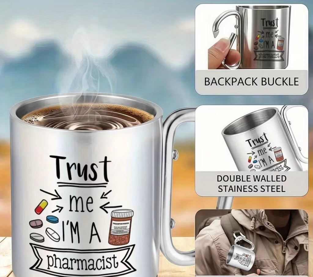 Pharmacy-Themed Enamel Mug