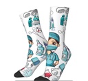 Mid-Calf Socks With EKG And Stethoscope Motif