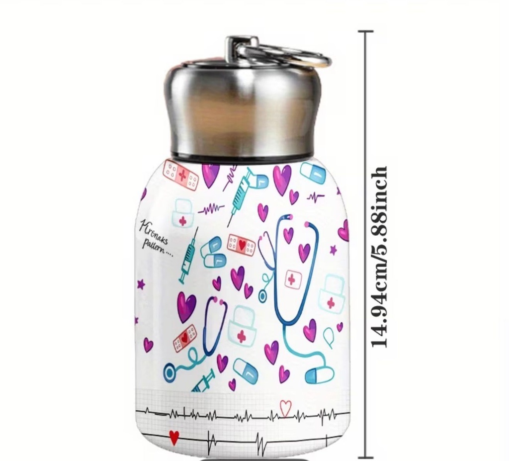 Medical-Themed Insulated Tumbler Adorned with Healthcare Symbols